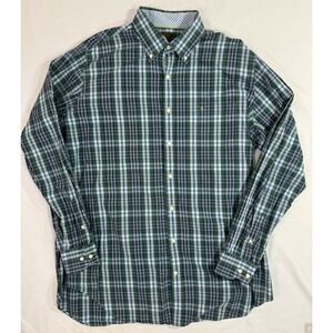 Tailorbyrd Shirt Mens Size 2XLT Green Plaid Long Sleeve Button Down Flip Cuff